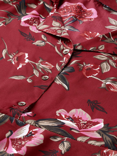 My Western Crepe Floral Printed Full Length Fit & Flared Western Maxi Dress My Western